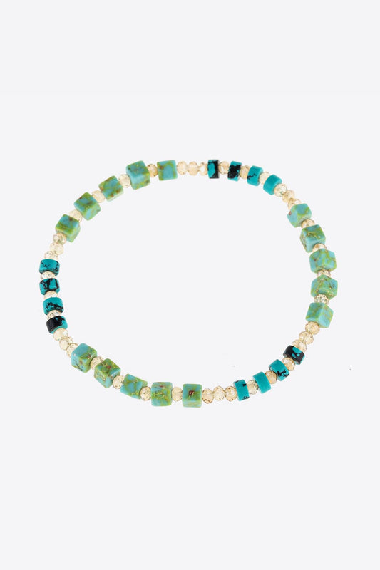 Crystal & Natural Stone Bracelet - Green / One Size - Women’s Jewelry - Bracelets - 1 - 2024