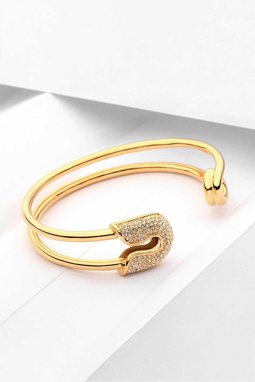 Rhinestone Double Hoop Bracelet - Women’s Jewelry - Bracelets - 2 - 2024