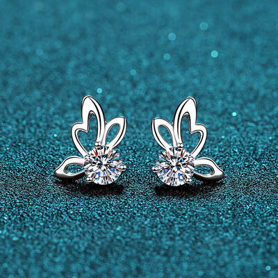 1 Carat Moissanite Butterfly Shape Earrings - Kawaii Stop - 925 Sterling Silver, Butterfly Design, Certificate of Authenticity, DY-N, Early Spring Collection, Elegant Accessories, Gemstone Jewelry, Limited Warranty, Moissanite Butterfly Earrings, Nature-inspired Jewelry, Ship From Overseas, Shipping delay February 7 - February 16, Sophisticated Elegance, Stylish Grace