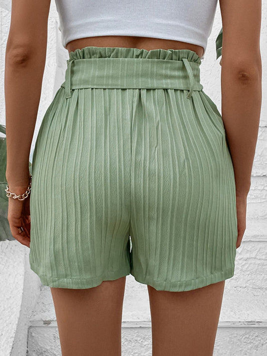 Belted Shorts with Pockets - Kawaii Stop - Belted Shorts, Casual, Chic, Comfortable, Elegant Shorts, Everyday Style, Fashion, Hundredth, Kawaii Stop Fashion, Must-Have Shorts, Pockets, Polyester, Ship From Overseas, Shorts, Solid, Stylish, Summer Shorts, Trendy Shorts, Versatile, Wardrobe Essentials, Women's Clothing, Women's Fashion