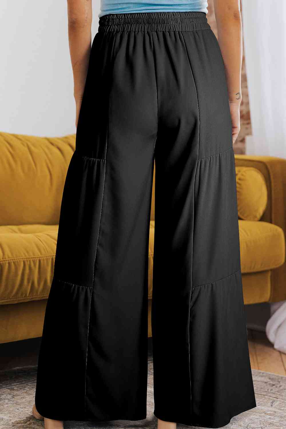 Drawstring Wide Leg Pants - Kawaii Stop - Chic and Relaxed, Comfortable Fashion, Customized Fit, Everyday Comfort, Fashionable Look, High-Quality Material, Opaque Fabric, Pants, Ship From Overseas, SYNZ, Tied Waist, Versatile Wear, Wardrobe Essential, Wide Leg Pants