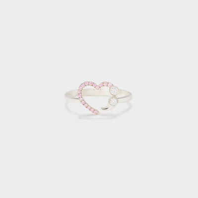 Heart Shape 925 Sterling Silver Ring - Kawaii Stop - 925 Sterling Silver, Accessories, Glamorous Look, Heart-Shaped Zircon, Imported, Jewelry, Ring, Romantic Design, Ship From Overseas, Size Range, Sparkle and Elegance, Stylish, Women's Fashion, Y@S@X