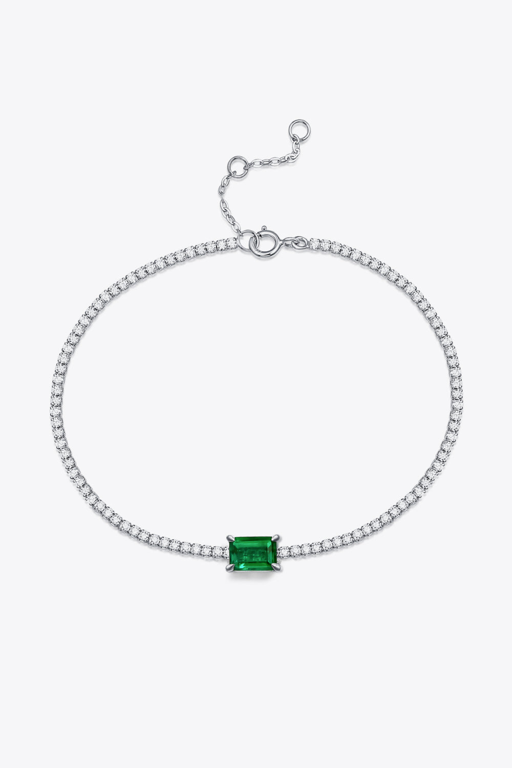 Adored 1 Carat Lab-Grown Emerald Bracelet - Kawaii Stop - Adjustable Length, Adored, Bracelet, Bracelets, Elegant Accessories, Emerald Bracelet, Gift for Her, Jewelry for Women, Lab-Grown Gemstone, Luxury Fashion, Ship From Overseas, Shipping Delay 09/29/2023 - 10/04/2023, Sparkling Zircon, Sterling Silver Jewelry, Timeless Elegance