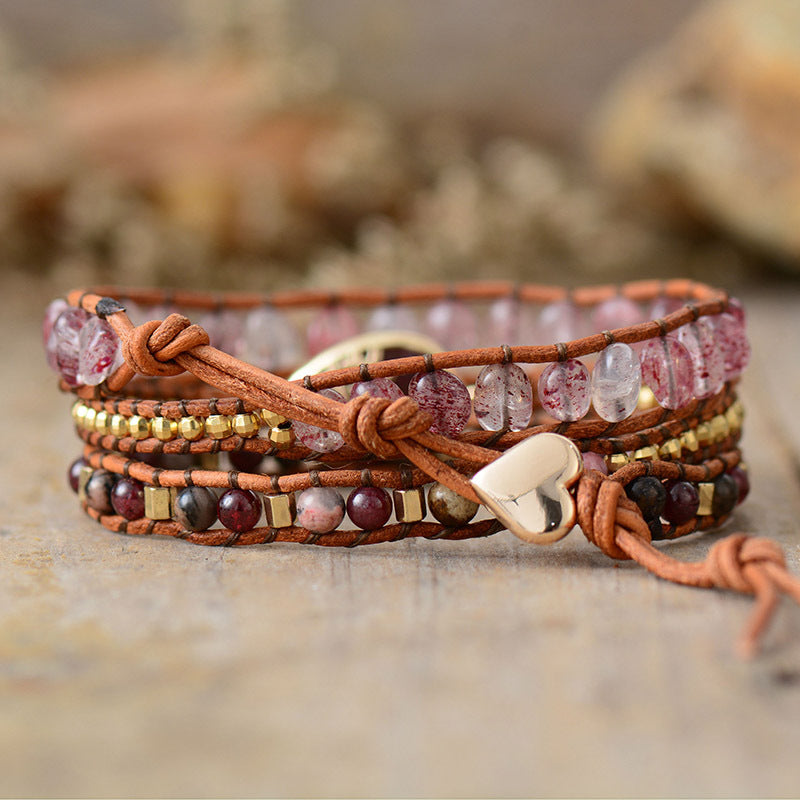 Natural Stone Layered Bracelet - Red / One Size - Women’s Jewelry - Bracelets - 3 - 2024