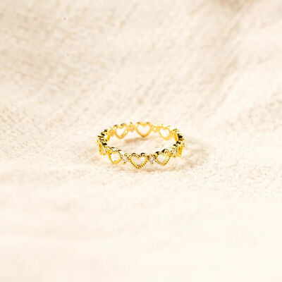 Heart Shape 18K Gold-Plated Ring - Kawaii Stop - Chic and Stylish, Effortless Glamour, Elegant Accessory, Endearing Style, Exquisite Craftsmanship, Fashionista's Choice, Gold-Plated Ring, Heart Shape, Jewelry Lover's Delight, Love and Romance, Luxurious Ring, Romantic Jewelry, Ship From Overseas, Sparkling Zircons, Special Occasion, Sterling Silver Jewelry, Stylish Statement, Symbol of Love, Timeless Beauty, Unique Design, Women's Fashion, Y@S@X