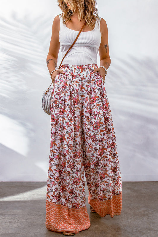 Bohemian Pleated Culottes - Kawaii Stop - Bohemian Style, Boho Chic, Capris, Chic, Comfortable, Culottes, Floral Pattern, Kawaii Stop Fashion, Must-Have Culottes, Pants, Ship From Overseas, Stylish, SYNZ, Versatile, Viscose, Women's Clothing, Women's Fashion