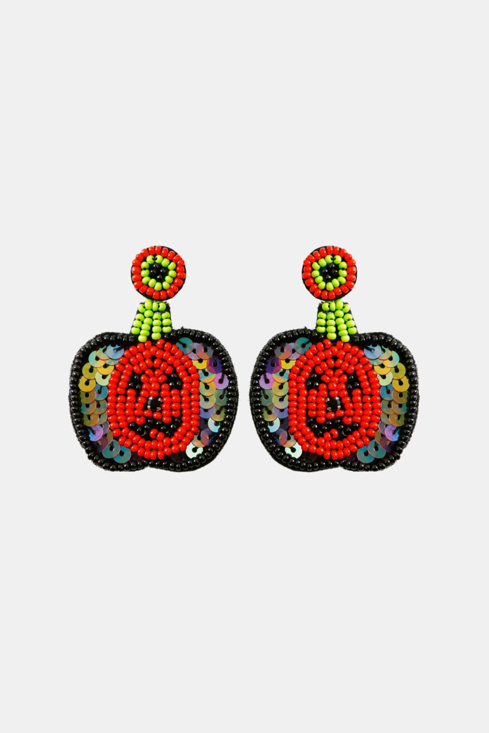 Pumpkin Shape Beaded Dangle Earrings - Red / One Size - Women’s Jewelry - Earrings - 4 - 2024
