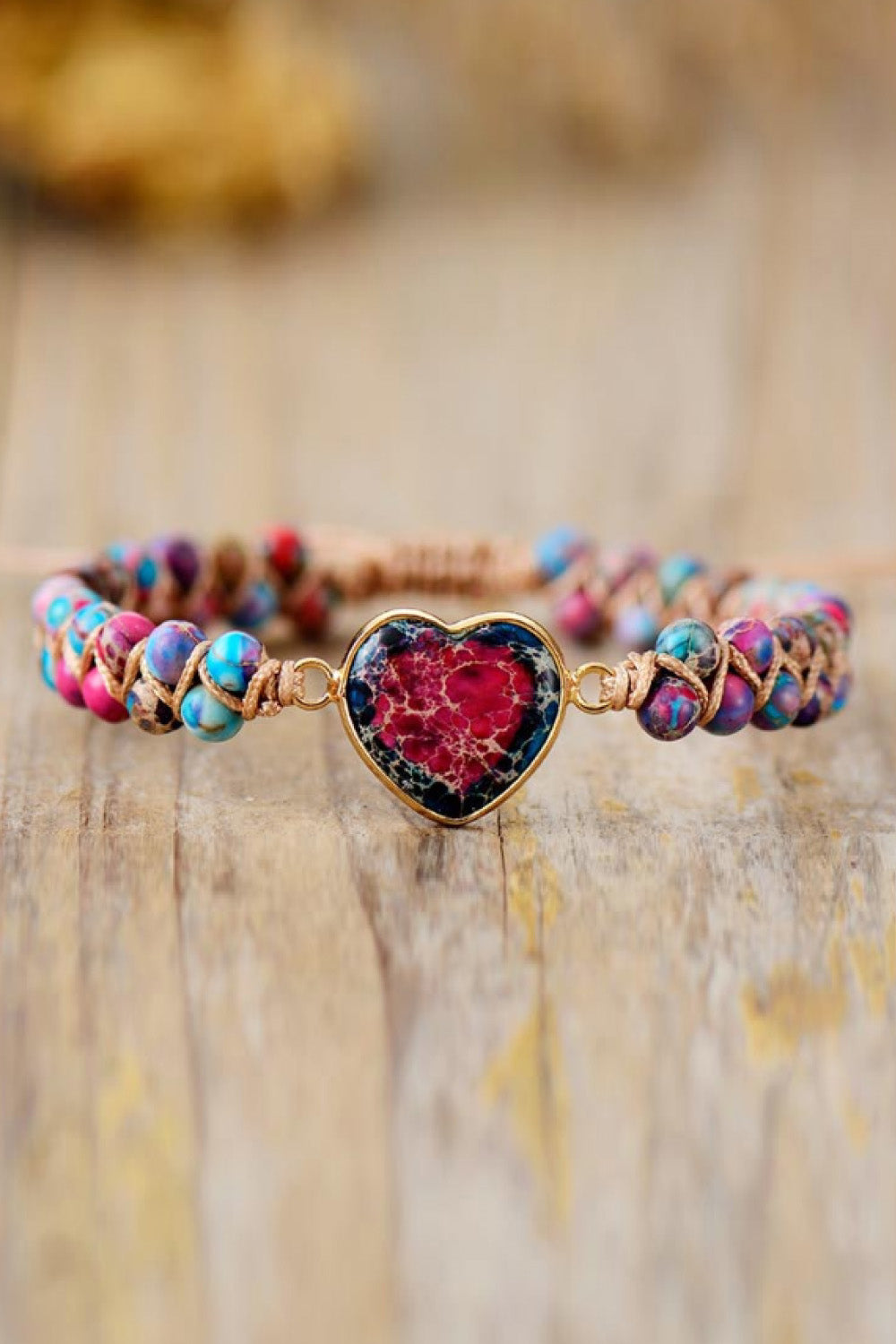 Handmade Heart Shape Natural Stone Bracelet - Light Red / One Size - Women’s Jewelry - Bracelets - 12 - 2024