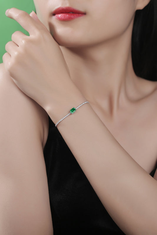 Adored 1 Carat Lab-Grown Emerald Bracelet - Green / One Size - Women’s Jewelry - Bracelets - 1 - 2024