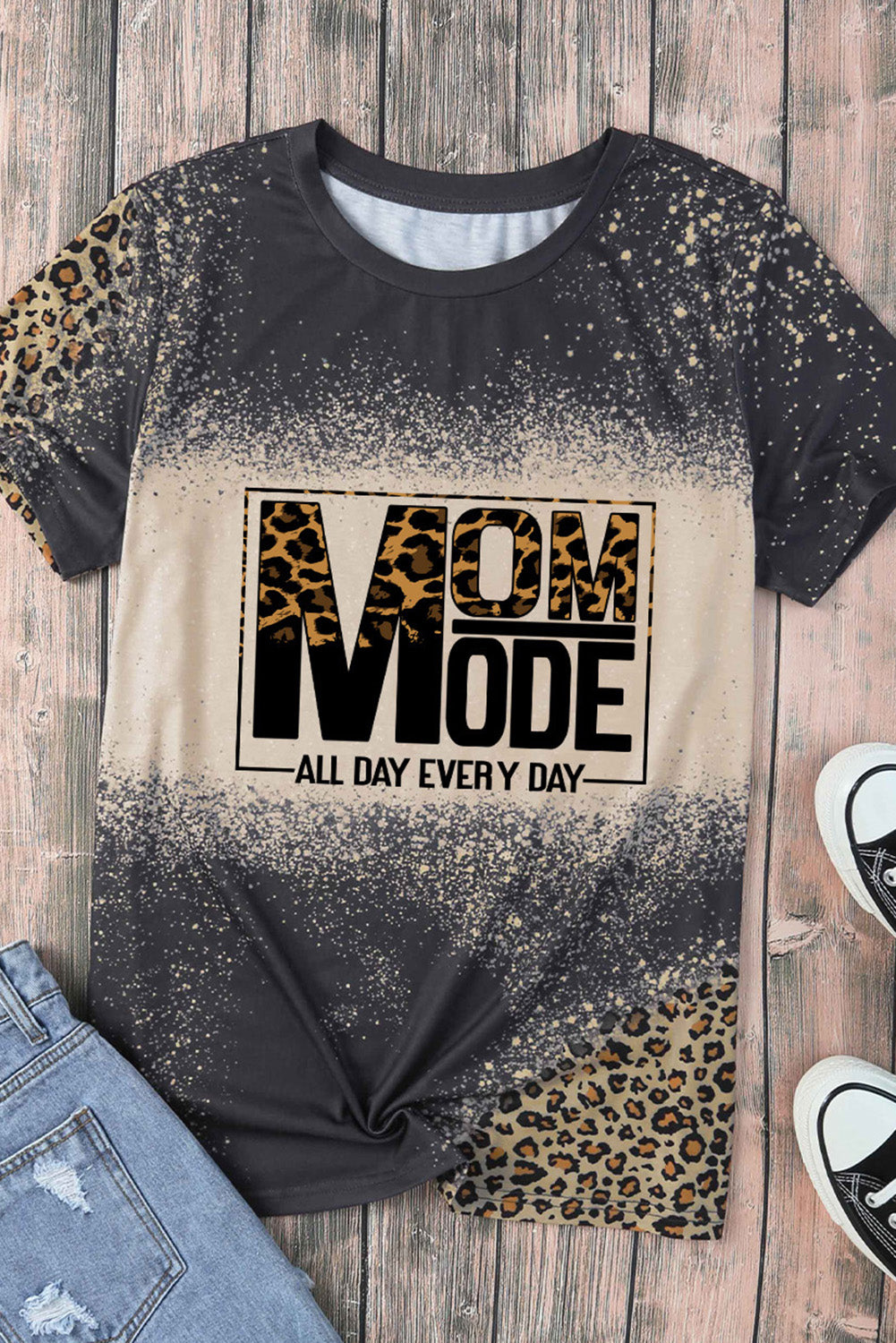Graphic Leopard Round Neck Tee Shirt - Kawaii Stop - Casual Chic, Comfortable, DTG Graphic, Everyday Wear, Fashion Statement, Leopard Graphic Tee, Machine Wash, No Sheer, Polyester Tee, Round Neck, Ship From Overseas, Short Sleeves, Slight Stretch, Spandex Blend, SYNZ, T-Shirt, T-Shirts, Tee, Tumble Dry, Wardrobe Upgrade, Women's Clothing, Women's Top