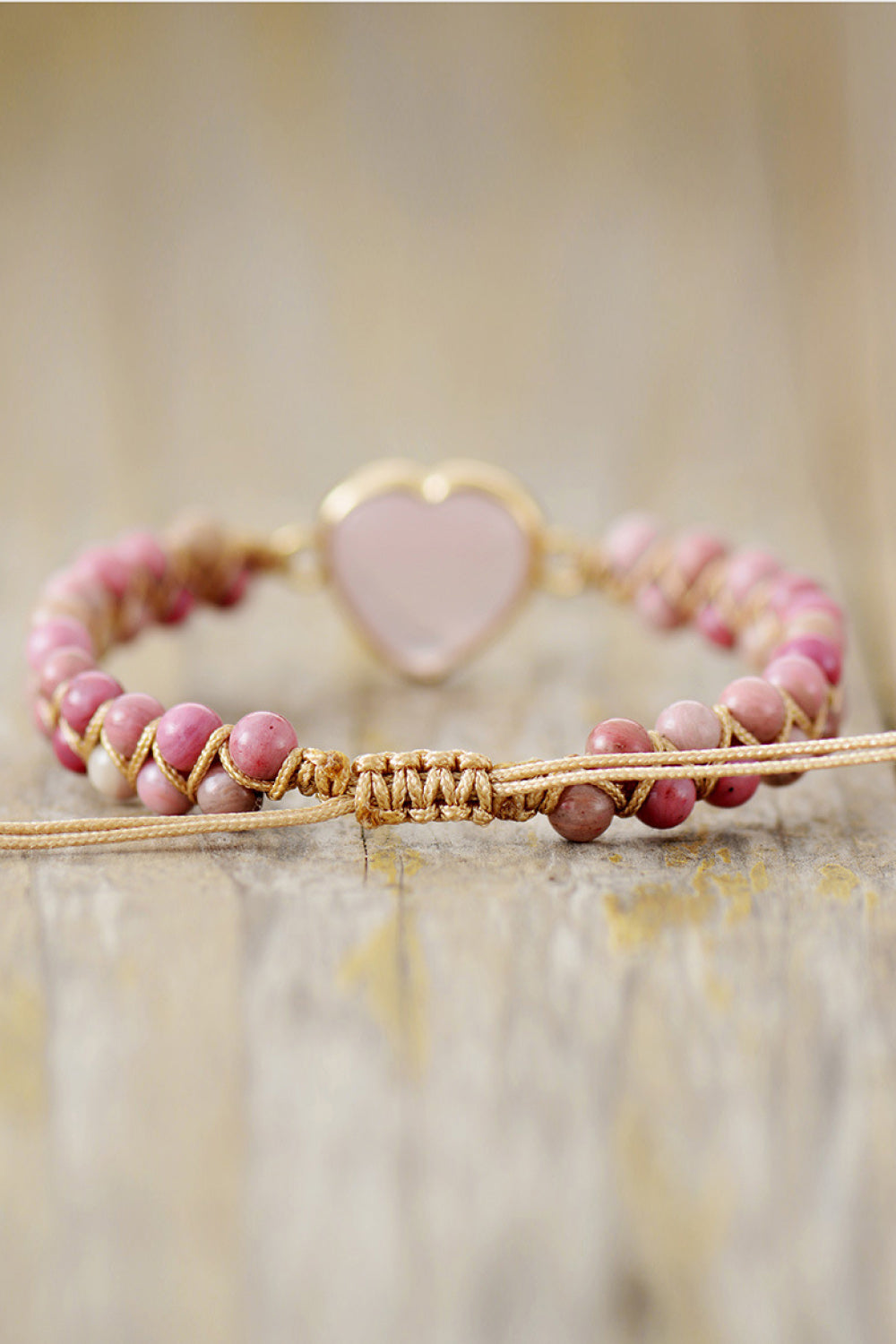 Rose Quartz Heart Beaded Bracelet - Pink / One Size - Women’s Jewelry - Bracelets - 4 - 2024